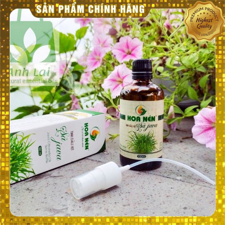 Tinh dầu sả java xịt phòng Hoa Nén 100ml_Đuổi côn trùng, khử mùi hiệu quả