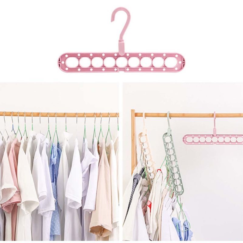 Móc Treo Quần Áo 9 Lỗ Đa Năng Tiết Kiệm Không Gian