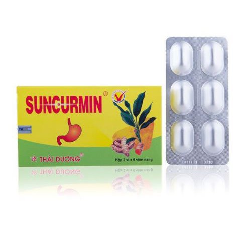 Viên uống Suncurmin giảm viêm loét dạ dày, tá tràng, ợ hơi, ợ chua hộp12 viên 5.0