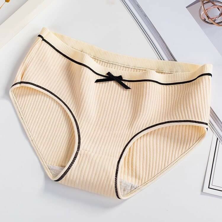 QUẦN LÓT NỮQUẦN TĂM GÂN ĐÍNH NƠ KHÁNG KHUẨN HỌA TIẾT XINH XĂN KÈM TÚI ZIP