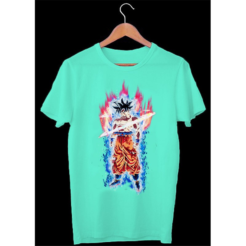 Áo thun Unisex Cotton Siêu Goku lửa băng