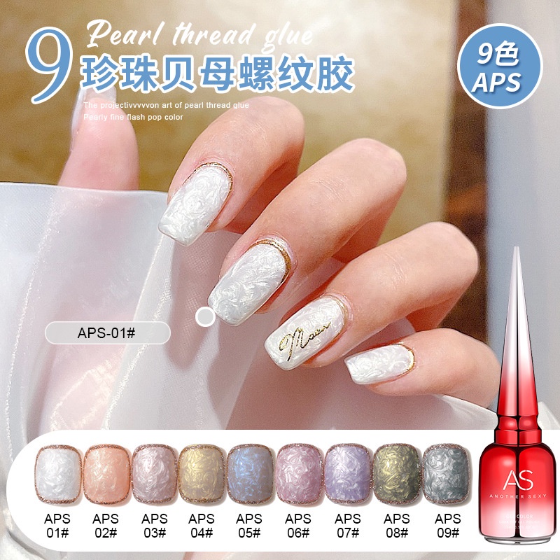 Sơn gel AS mã APS nhũ ánh tráng gương chai đỏ 15ml chính hãng