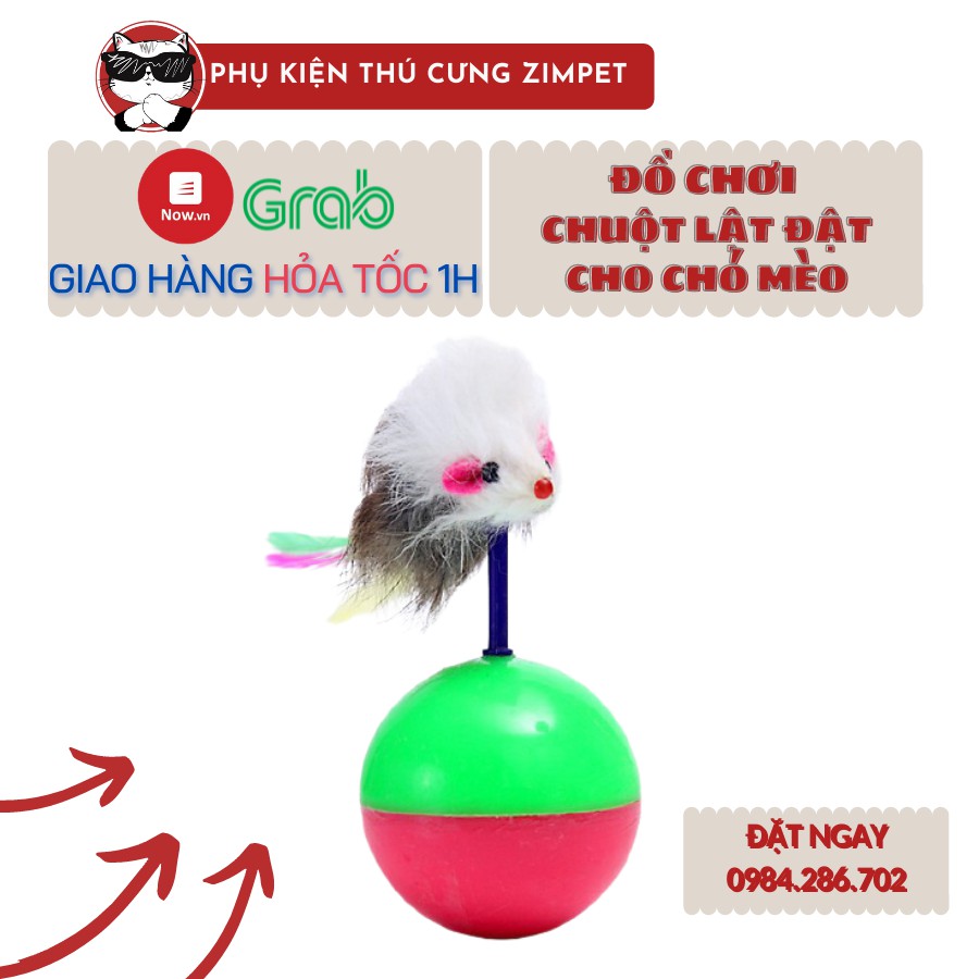 Đồ chơi bóng chuột lật đật cho chó mèo - Đồ chơi cho chó mèo - Zimpet