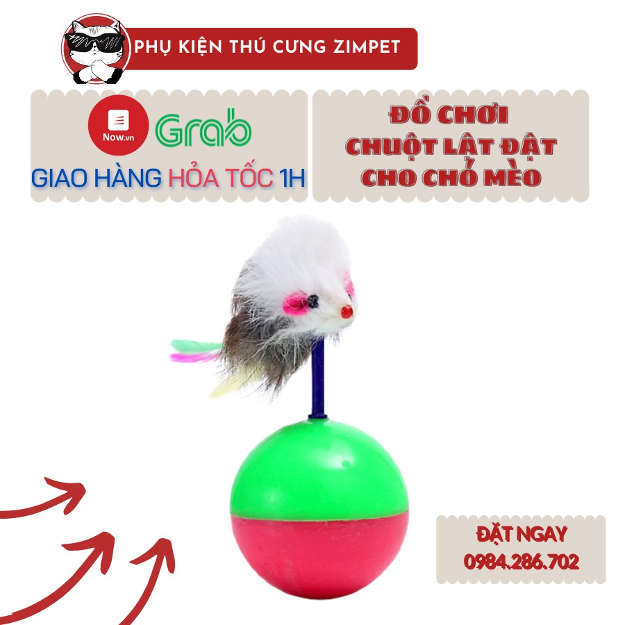 Đồ chơi bóng chuột lật đật cho chó mèo - Đồ chơi cho chó mèo - Zimpet