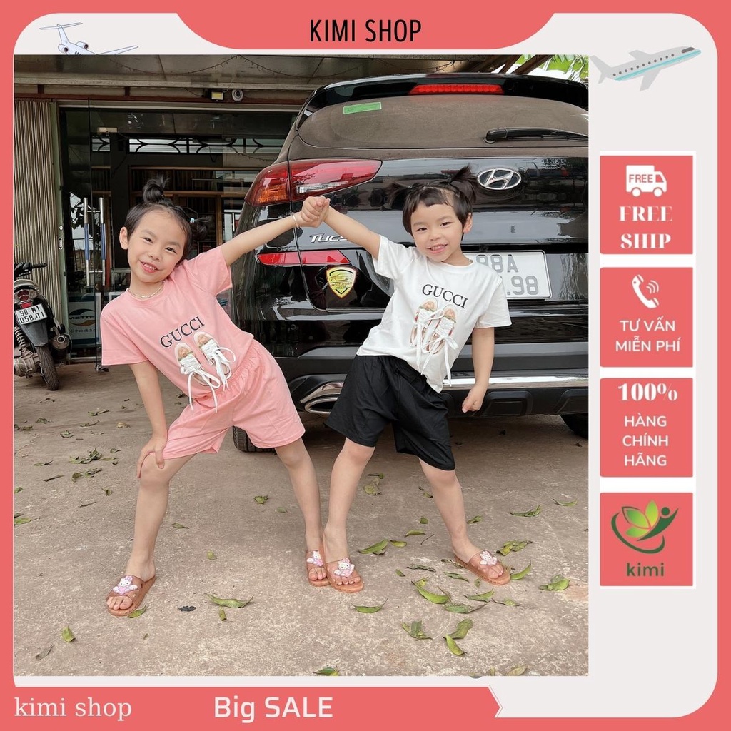 Bộ cộc tay gucci cho bé gái bé trai trẻ em cotton cao cấp hàng loại đẹp giá rẻ--KIMI-GC1