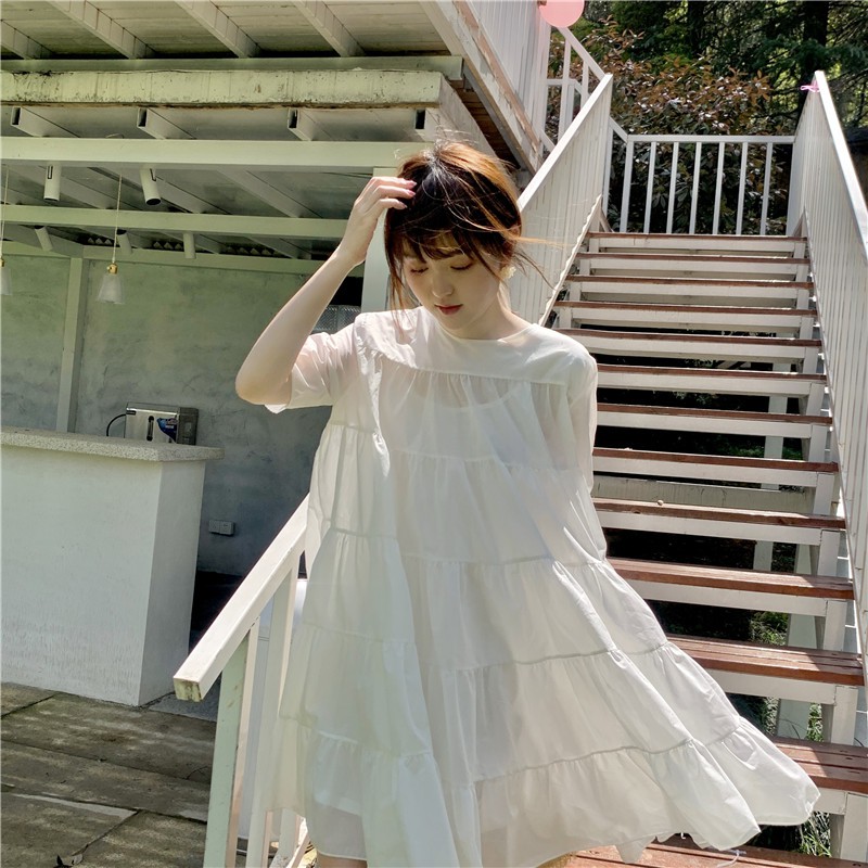 Đầm  xếp ly xòe babydoll Korea
