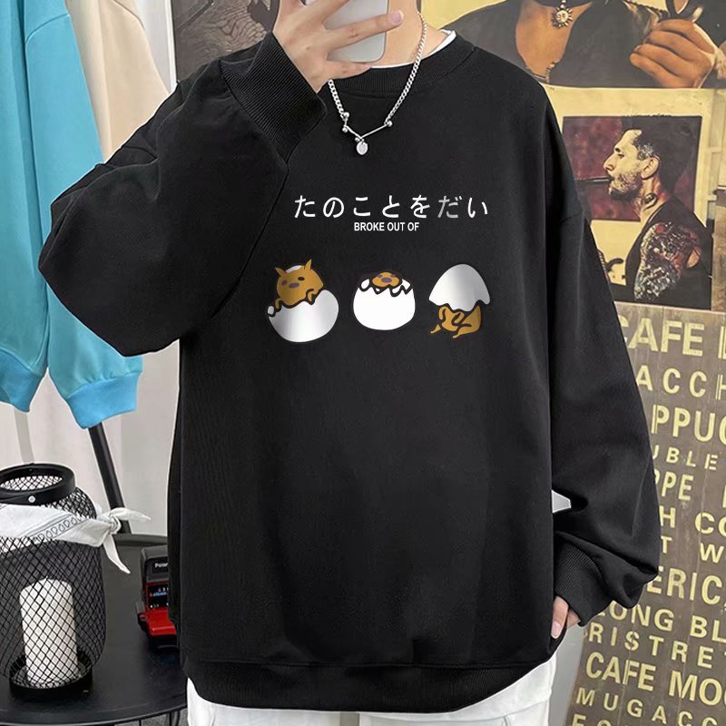 Áo Sweater Tay Dài Cổ Tròn Dáng Rộng In Họa Tiết Hoạt Hình Phong Cách Hip Hop Thời Trang Cho Nam Giới Size M-8XL