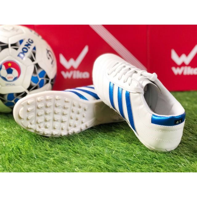 Giày Đá Banh Ba Sọc Huyền Thoại Trắng Sọc Xanh Đủ Size từ 39 đến 43 - ViKi Sport