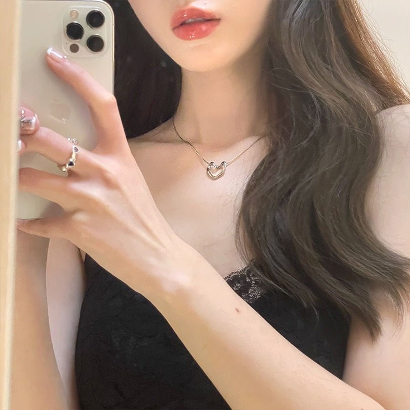 Vòng cổ Thép Titan Đính Ngọc Trai Nhân Tạo Thời Trang Phong Cách Hàn Quốc