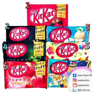 Socola kitkat vị trà xanh / kem đào tươi / quả mơ / dâu tây / cà phê latte - Nhật Bản