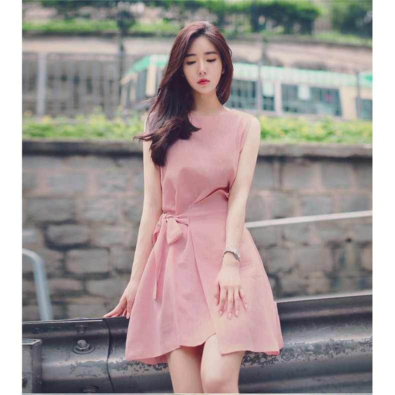 Đầm pink không tay thắt dây thời trang The Xuchu - THEXUCHU-23-HONG - 1808706