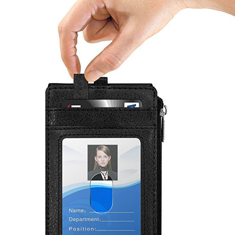 Ví Da PU Đựng Thẻ ID 2 Mặt Có Dây Đeo Cổ