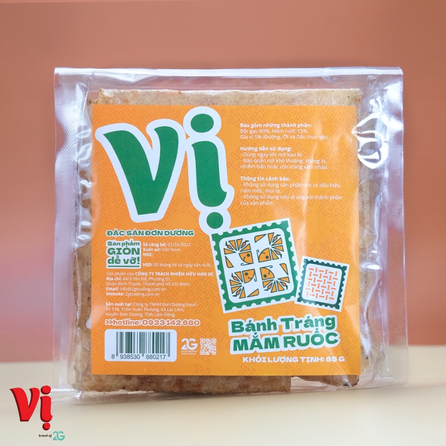 Bánh Tráng Mắm Ruốc Vị Túi Mini 65g - Đặc Sản Đơn Dương