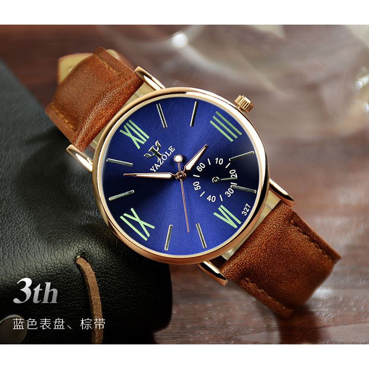Đồng hồ nam dây da tổng hợp Yazole YA001 | BigBuy360 - bigbuy360.vn