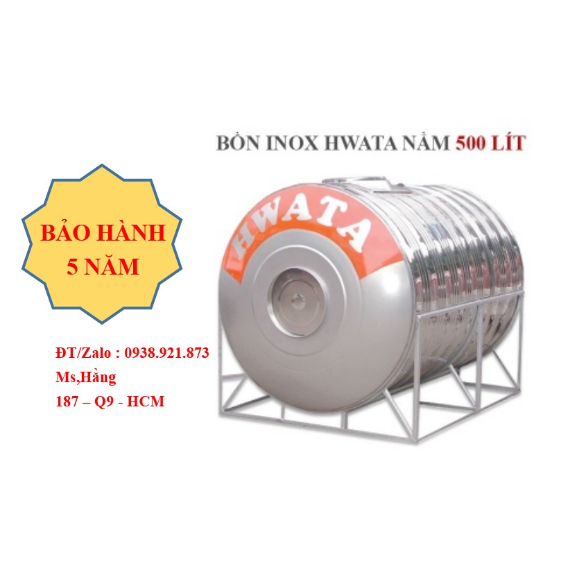 Bồn Nước Inox Hwata 500 Lít Bảo Hành 5 Năm - Mã: BCN500LĐI3 -