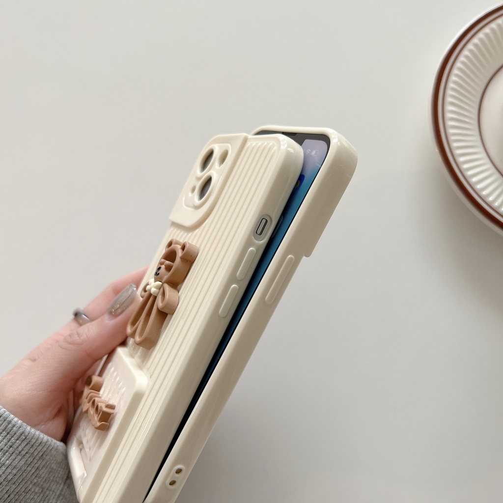 Ốp Điện Thoại Hình Gấu 3D Dễ Thương Cho iPhone 12 13 11 PRO MAX XR 11 12 PRO X XS MAX