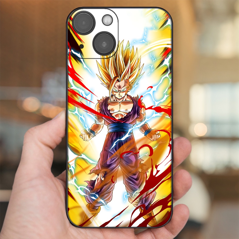 Ốp lưng iPhone 13 dẻo đen cạnh vuông in hình Gohan Dragon Ball
