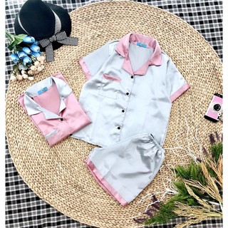 BỘ LỤA PHỐI MẶC NHÀ TAY NGẮN QUẦN NGẮN