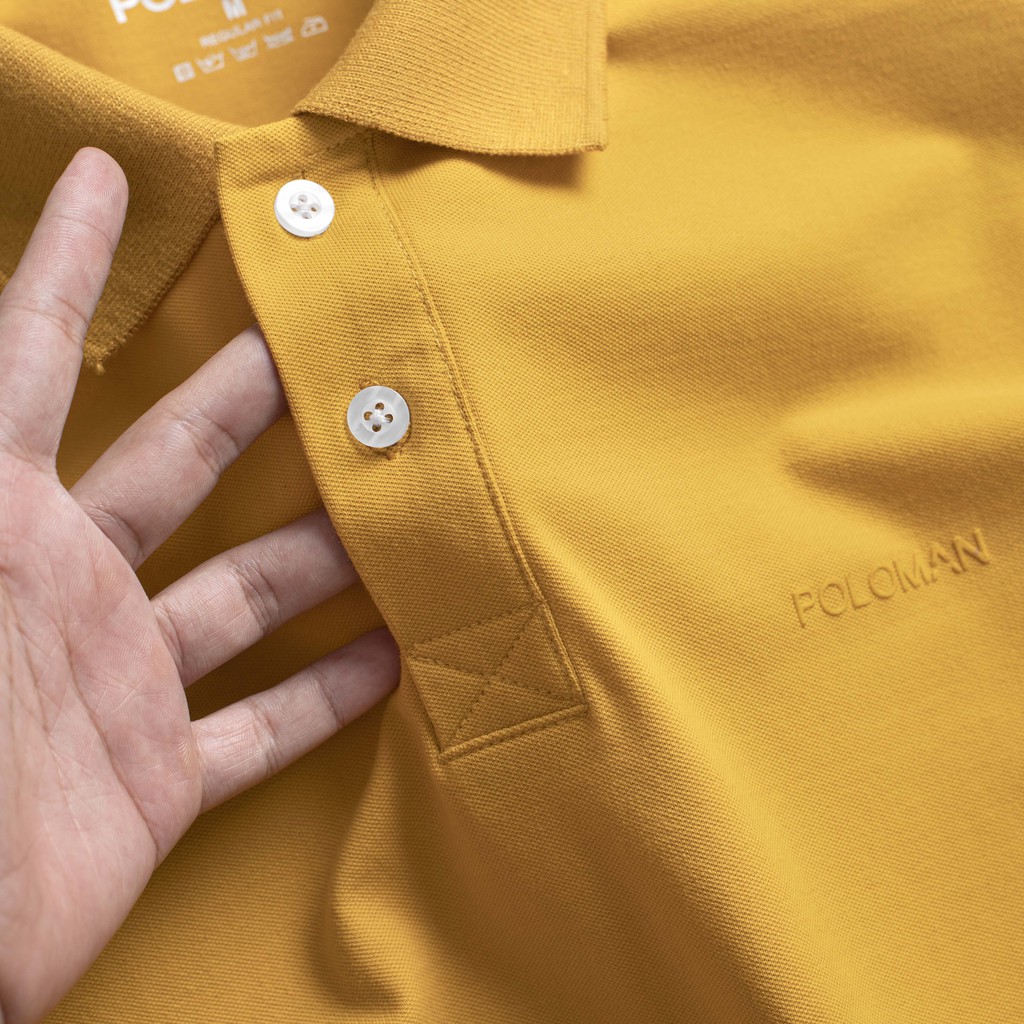 Áo thun POLO nam cổ bẻ BASIC vải cá sấu Cotton xuất xịn, chuẩn đẹp, màu Vàng - POLOMAN | BigBuy360 - bigbuy360.vn
