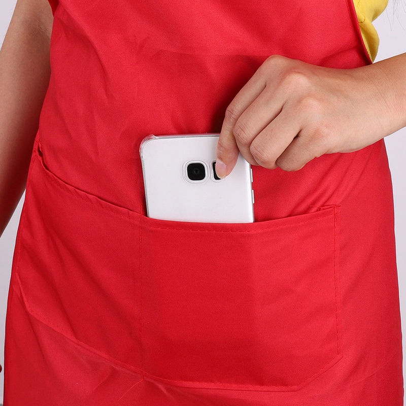 Tạp Dề Hai Túi Bằng Polyester Chống Nước Chống Dầu Nhiều Màu Sắc