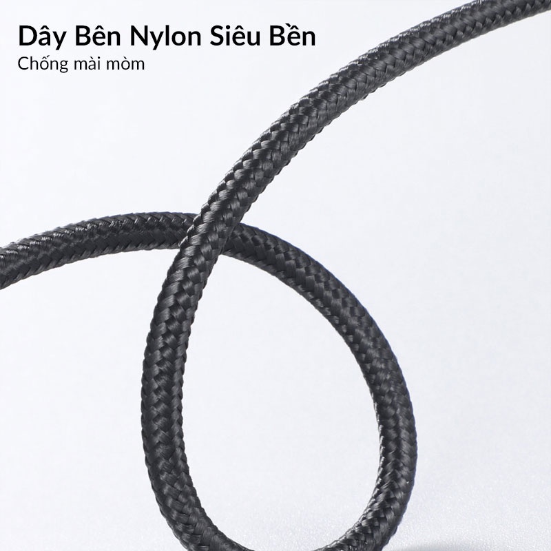 Cáp Sạc Nhanh Có Đèn Led BASEUS Horizontal 2.4A Dây Bện Nylon Độ Dài 1m/2m Cho iPhone 6 6s 7 Plus 8 Plus Xs Max Xr