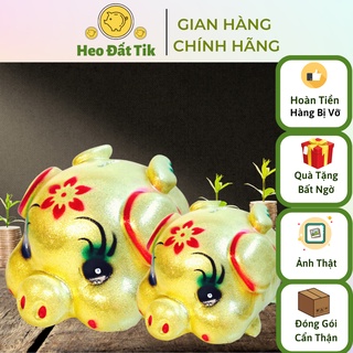 Heo đất tiết kiệm ánh kim vàng tài lộc có cánh thiên thần-Xưởng Heo Đất Tik chuyên Sỉ-Lẻ Giá Rẻ.