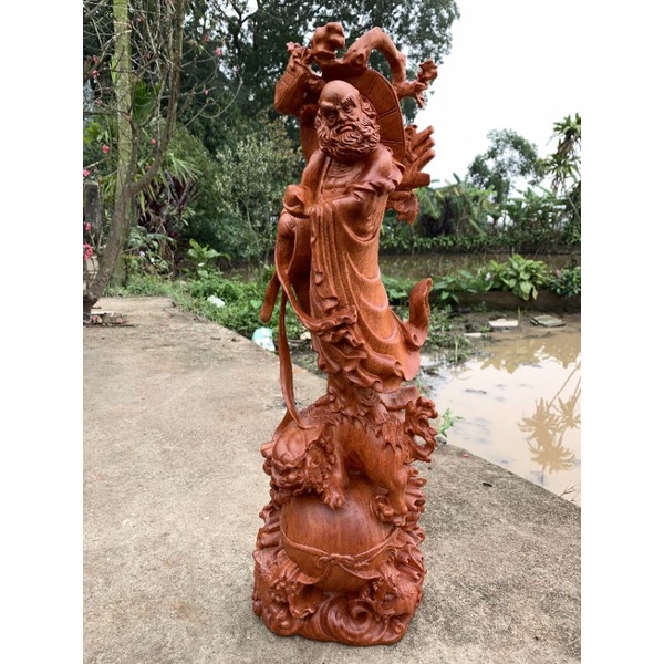 Tượng đạt ma sư tổ gỗ hương cao 60cm