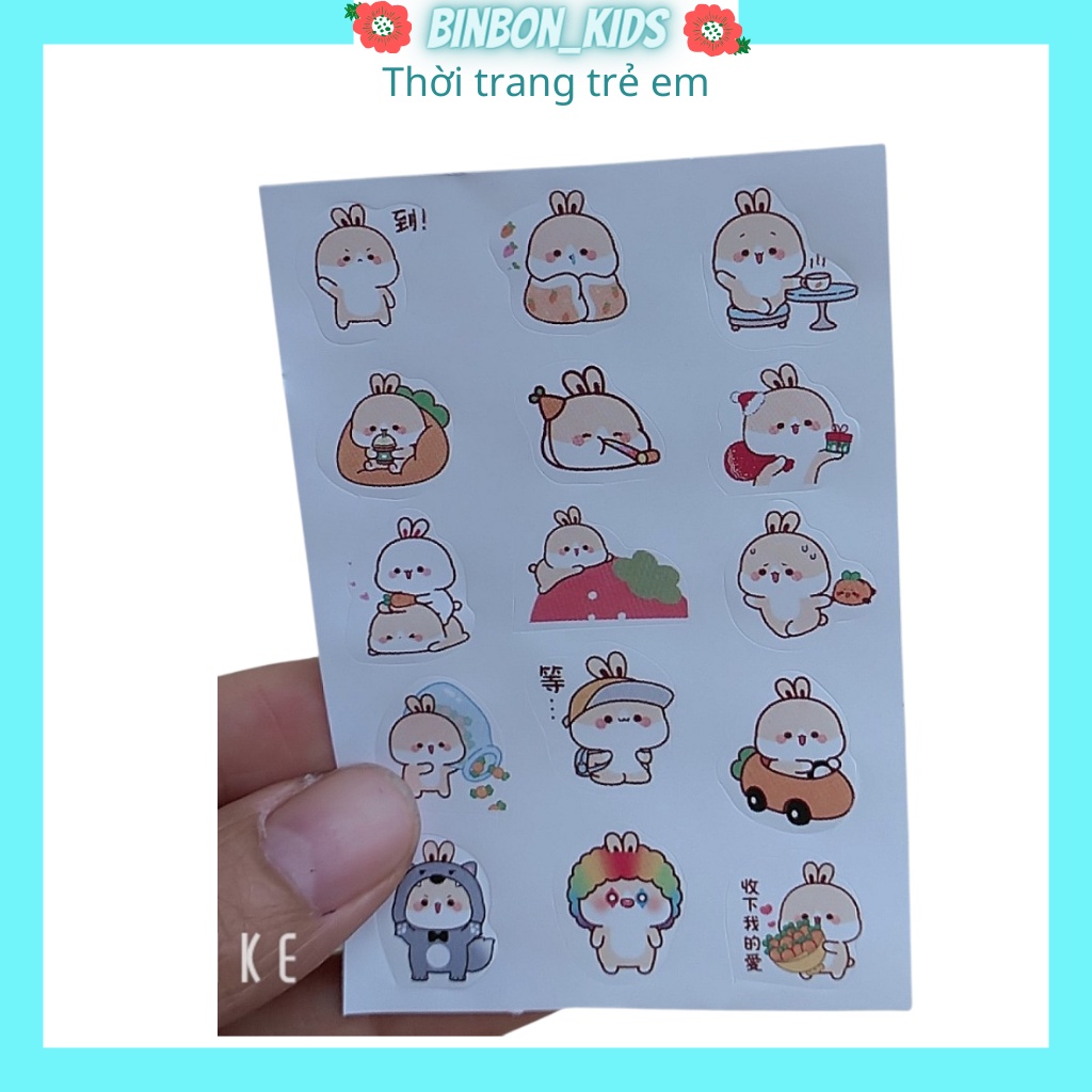 nhãn dán cho bé hình dán cute,Ticker dán tay hay sổ đi học cho bé rất đáng yêu_Binbonkids