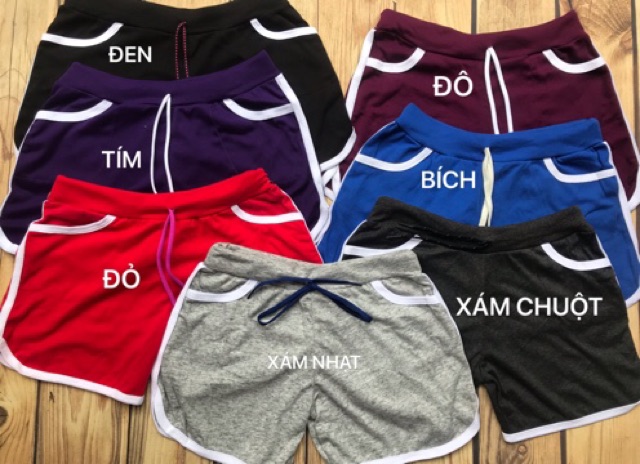 Quần đùi nữ, quần short viền đùi ngắn thể thao tập gym lưng thun vải đẹp