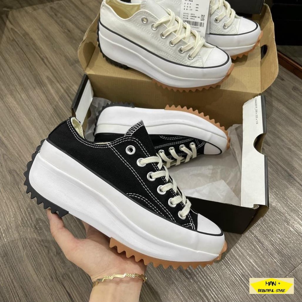 Giày thể thao CV Black - White Run Star Hike Sneakers 2 màu đen trắng hot hit, mẫu mới dành cho nam nữ