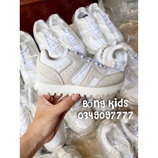 Giày sneakers bé trai & bé gái trắng phối nude zr