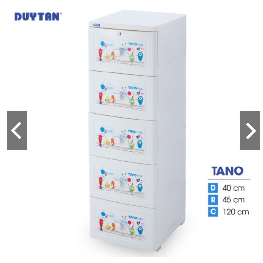 Tủ nhựa Duy Tân Tano 5 ngăn - Nhiều hoa văn