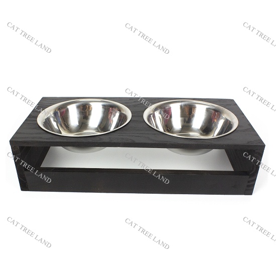 KHAY ĂN BẰNG GỖ SIÊU CỨNG, KÈM BÁT ĂN CHÓ MÈO BẰNG INOX MS.67