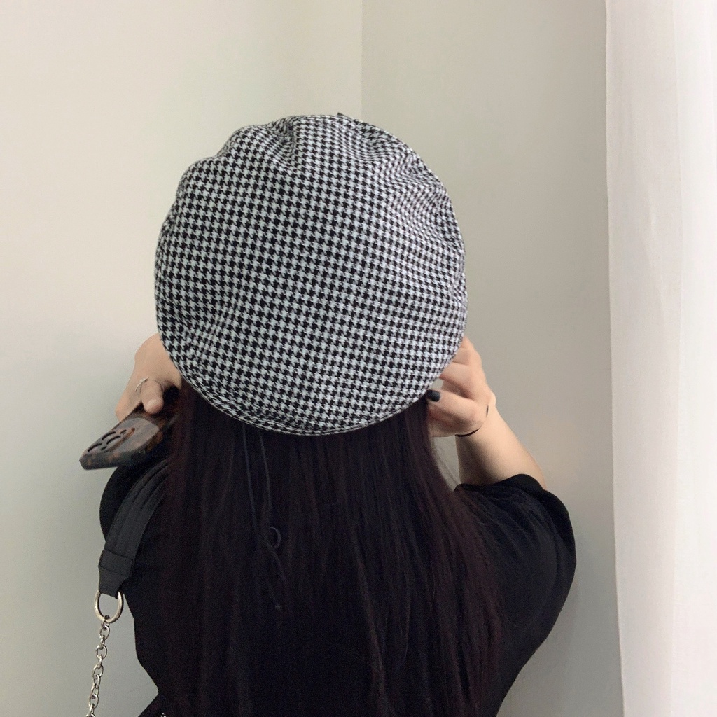 Mũ Beret Họa Sĩ Màu Trắng Đen Thời Trang Hàn Quốc