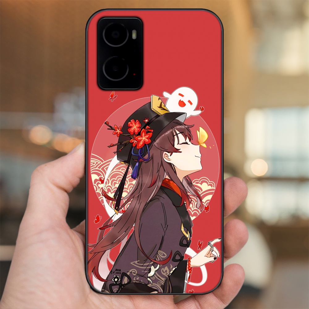 Ốp lưng Oppo A76 viền đen in hình Hutao Genshin Impact