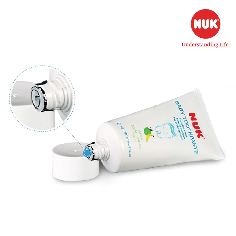 Kem đánh răng trẻ em NUK 50ml cho bé 3-36 tháng hương táo chuối