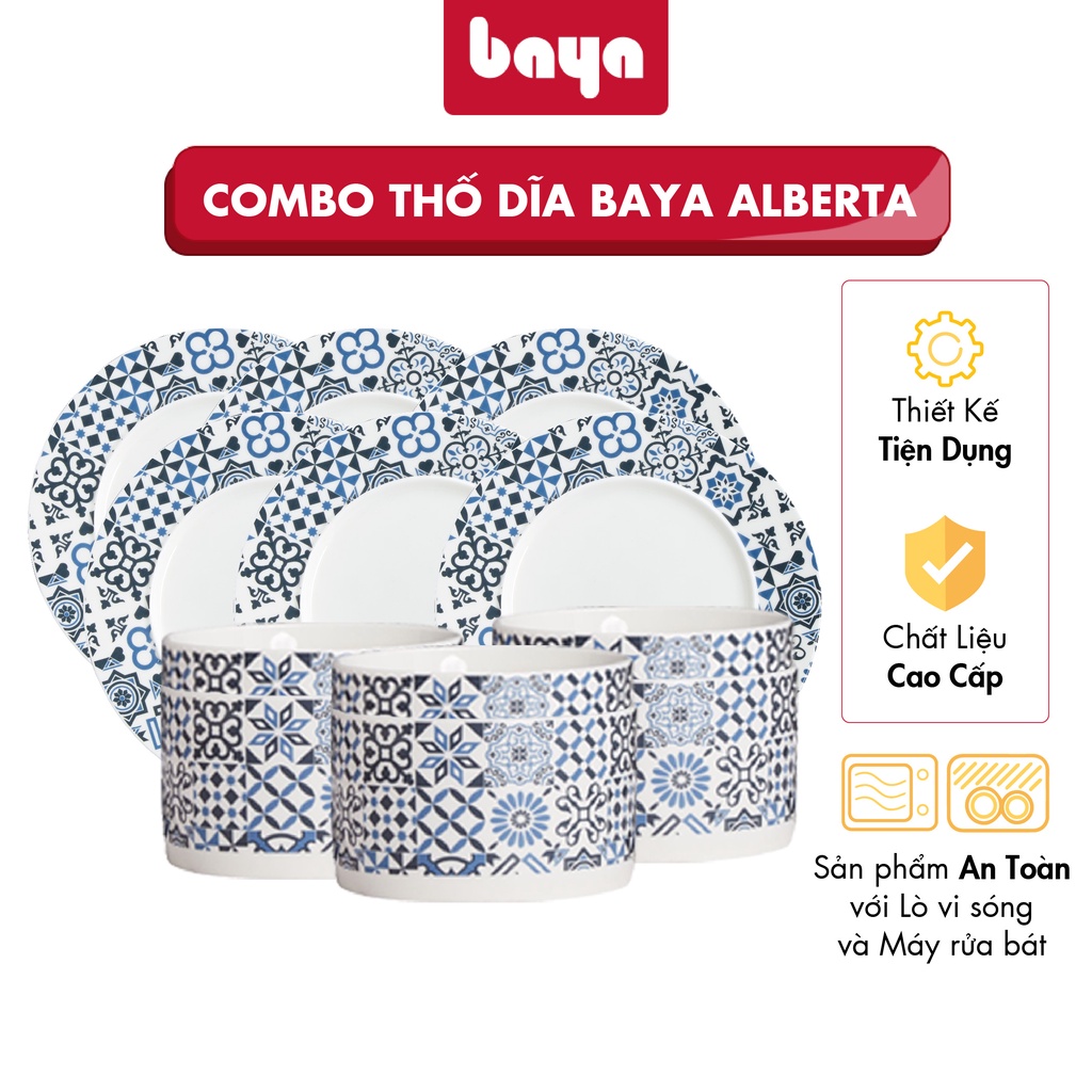 Bộ 12 Món Thố (Chén) Và Đĩa BAYA ALBERTA 6000243