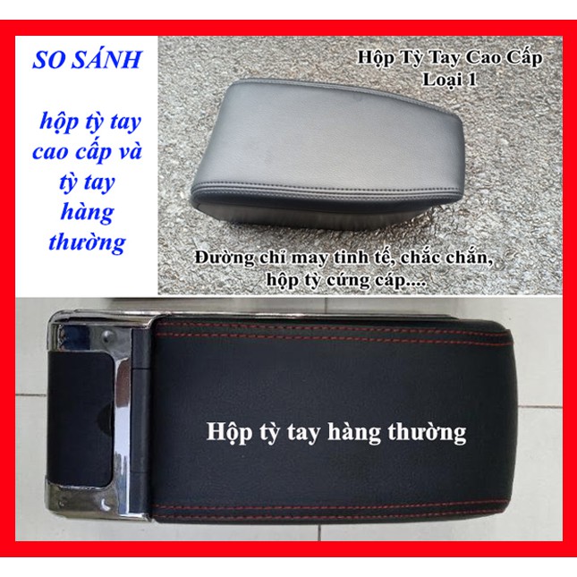 Hộp tỳ tay, bệ tỳ tay xe toyota Rush Cao Cấp Màu Đen M03 có cổng sạc USB tiện lợi, lắp đặt dễ dàng