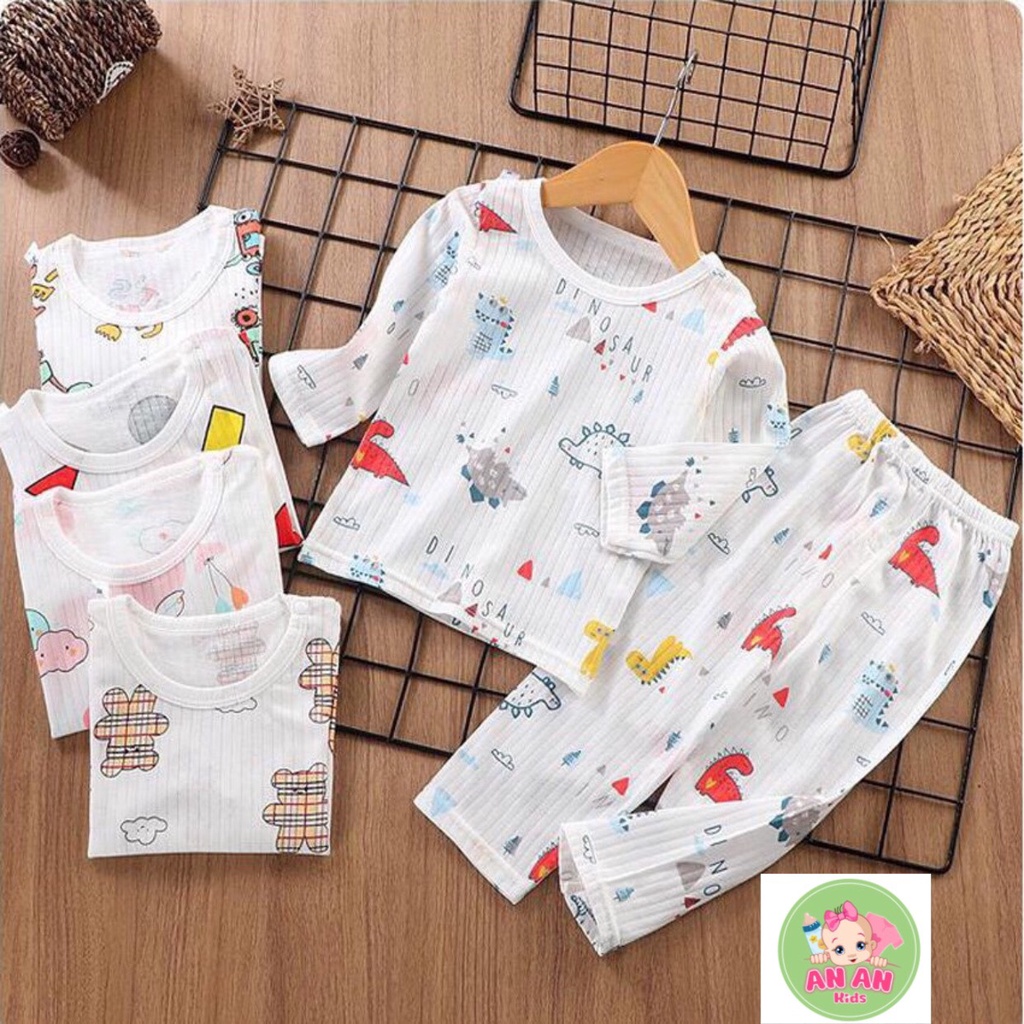 (HÀNG ĐẸP) Bộ Cotton Giấy Dài tay Khuy vai cho bé từ 4-14kg, Bộ đồ cotton giấy dài tay 4 mùa