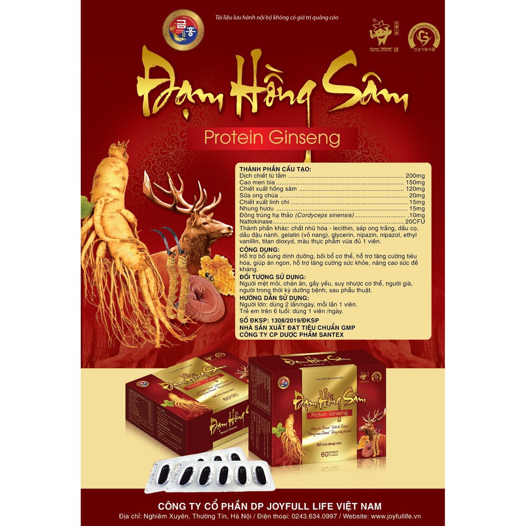 Đạm Hồng Sâm bồi bổ cơ thể, tăng cường đề kháng - DP Joyfull Life
