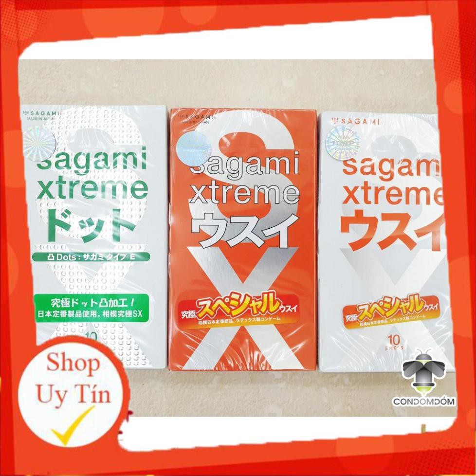 Combo giá rẻ 3 hộp 30 chiếc bao cao su Sagami các loại bao cao su gai, bao cao su siêu mỏng