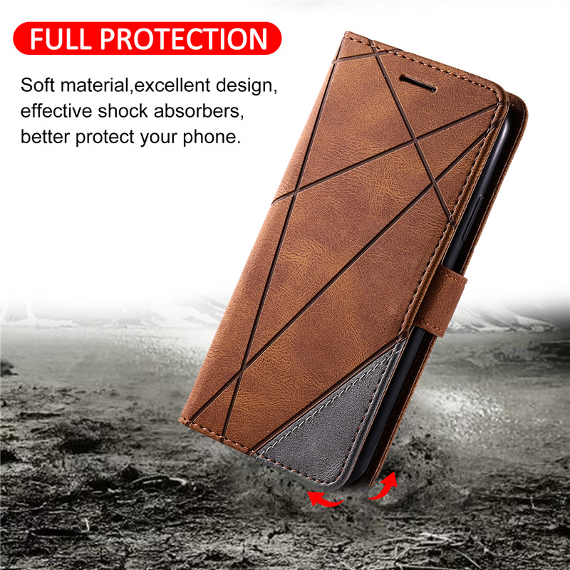 Bao da điện thoại nắp gập mềm 2 màu kiểu ví bảo vệ cho Samsung Note 20 Note 10 Note 9