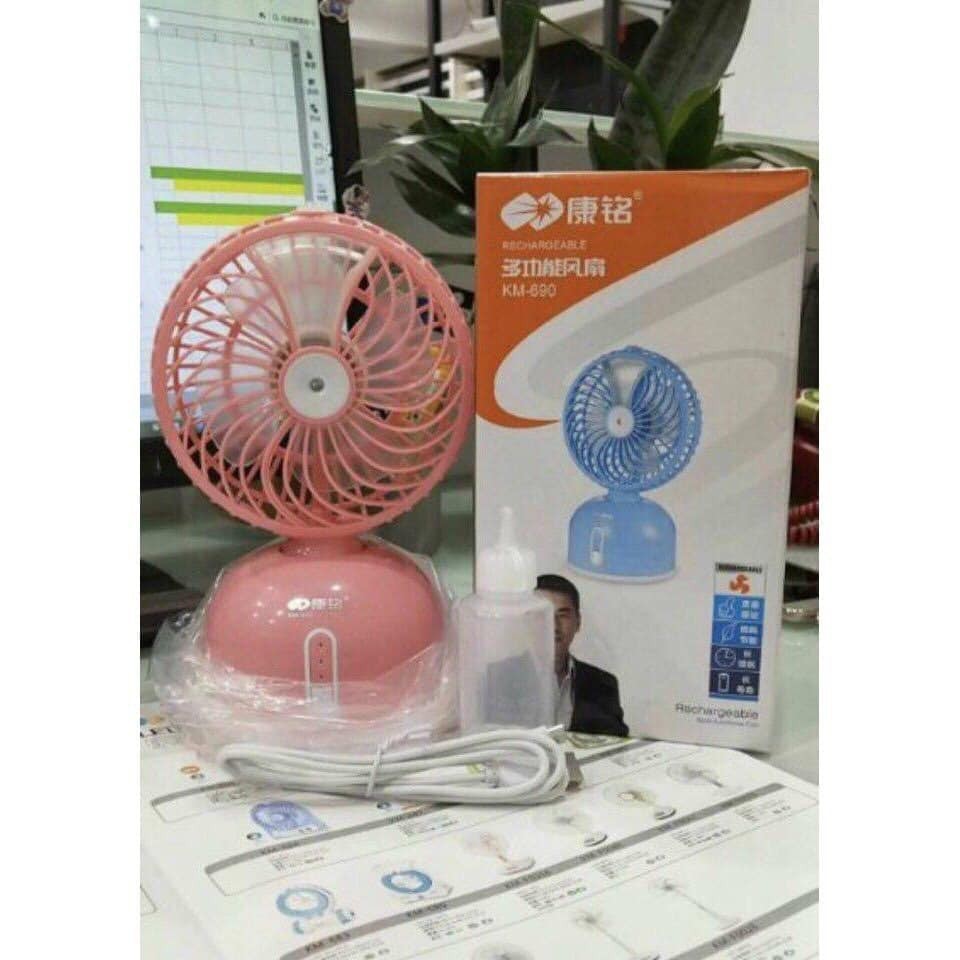 Quạt Tích Điện Phun Sương Mini 690 Ông Tây