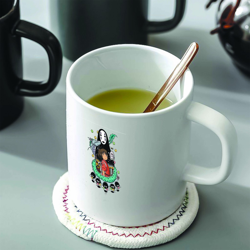 Ly cốc sứ in hình Spirited Away Vùng đất linh hồn anime chibi dễ thương tiện lợi