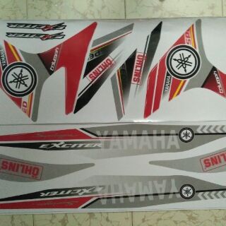 Tem xe exciter 150 đỏ đen Ohlins