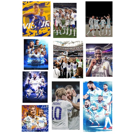 Bộ 40 hình dán Real Madrid mùa giải 2022, sticker hình dán bóng đá