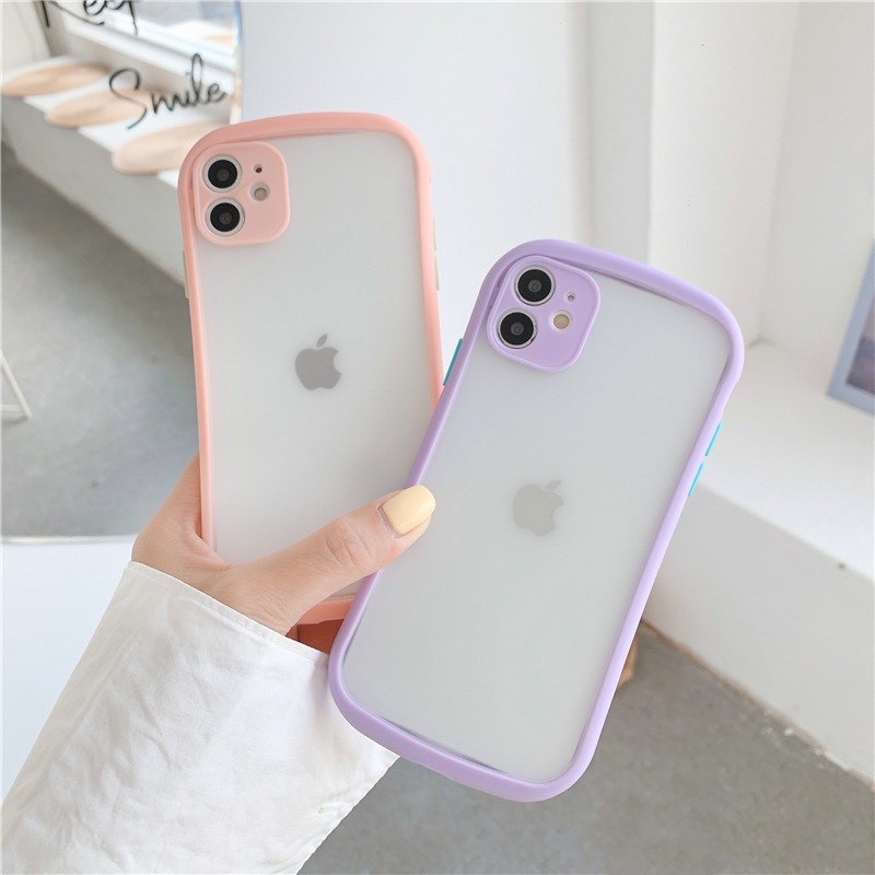 Ốp Lưng Iphone Viền Cong Nhám Chống Sock, Va Đập Bảo Vệ Camera - E265