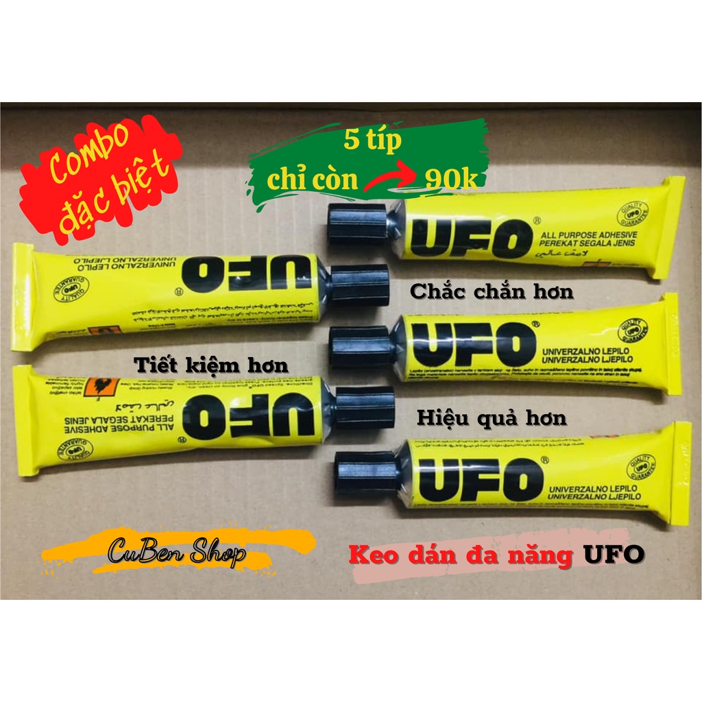 Keo dán chuyên dụng UFO 35ml - Keo dán vải, dán gỗ dán giấy siêu dính trong suốt... tiết kiệm chắc chắn