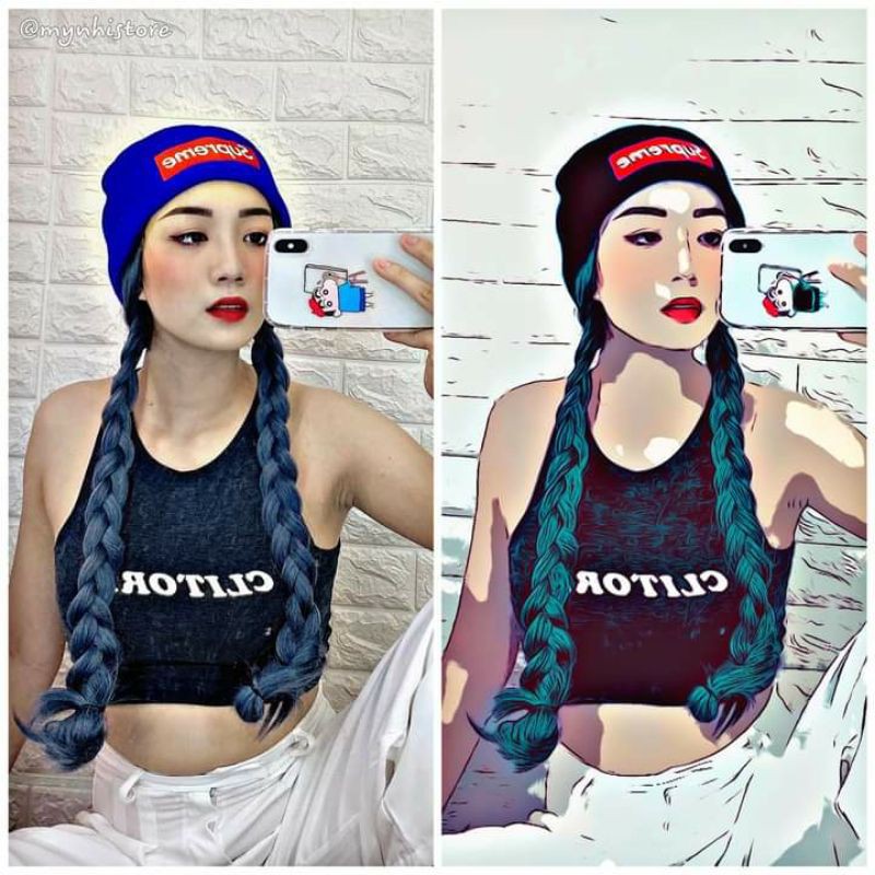 tóc giả mũ❤freeship 50k❤tóc giả mũ len tết rít