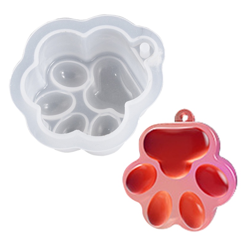Khuôn Silicone Làm Móc Khóa Hình Chân Mèo / Ngôi Sao Xinh Xắn
